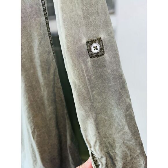 Express Women’s Size Small Roll Tab Long Sleeved Distressed Faded Mini Dress - Picture 8 of 14